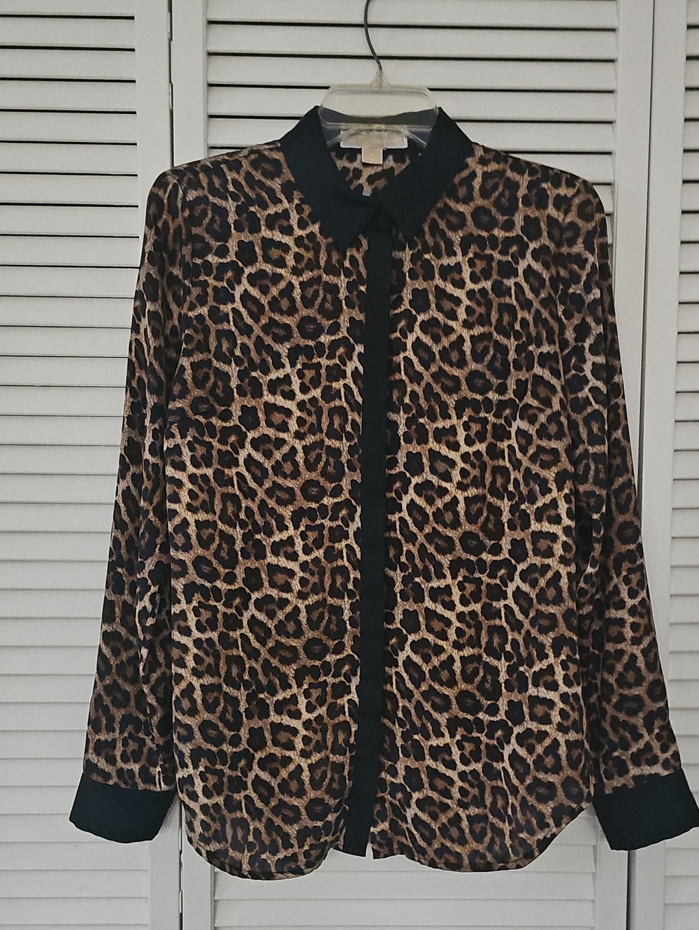 MICHAEL Michael Kors Leopard Print Blouse Jacket with Black Trim